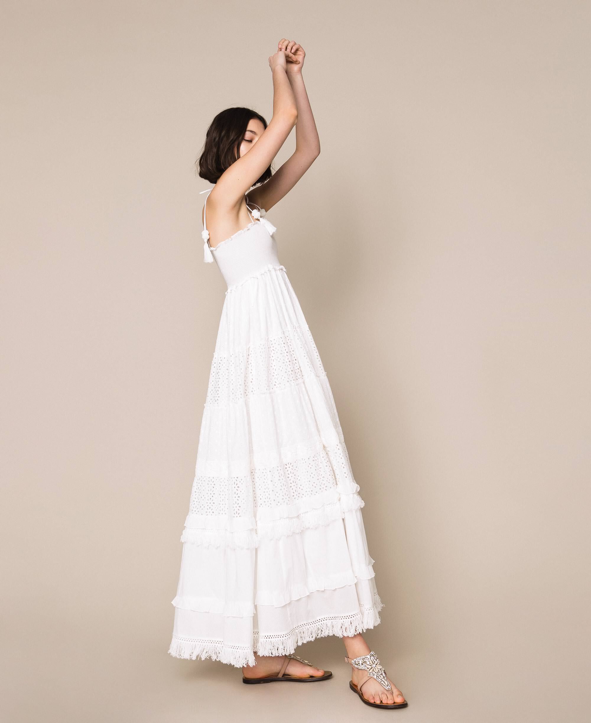 Long broderie anglaise dress with ...